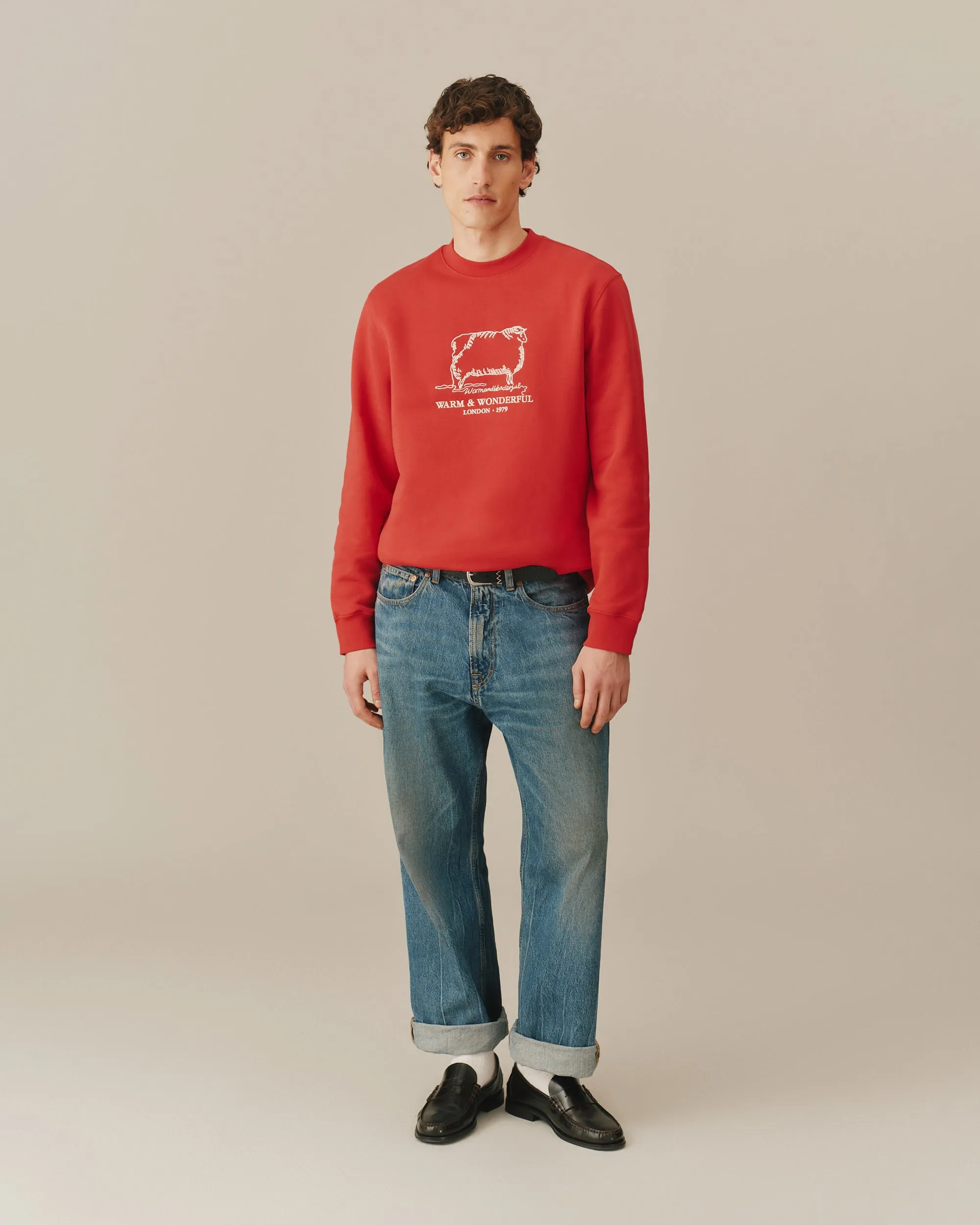 Warm & Wonderful Sheep Crewneck Red sold by Rowing Blazers product image thumbnail 2