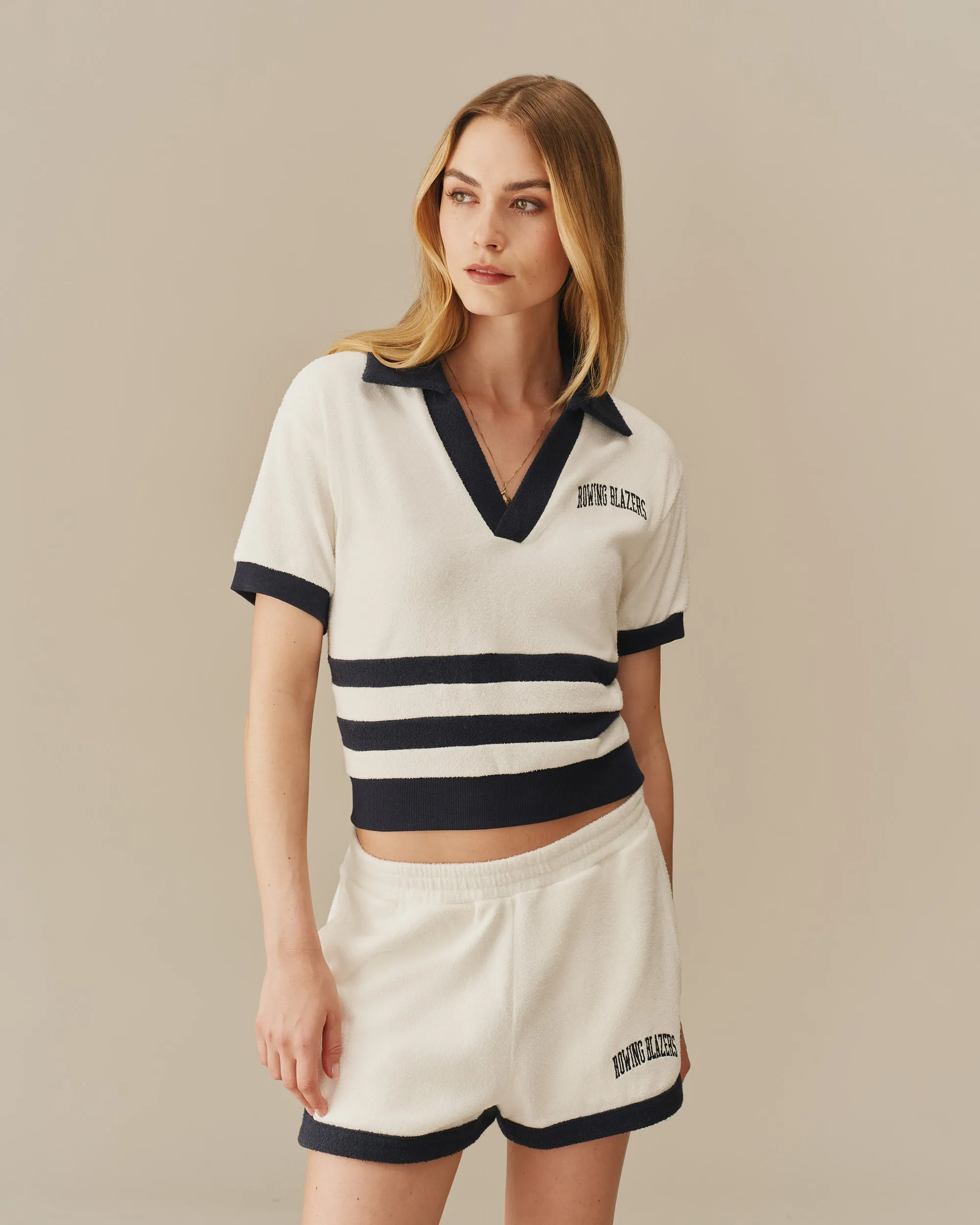Women's Collegiate Arch Terry Polo White sold by Rowing Blazers product image thumbnail 3