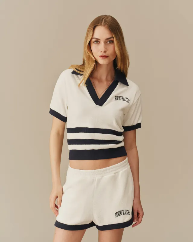 Women's Collegiate Arch Terry Polo White made by Rowing Blazers