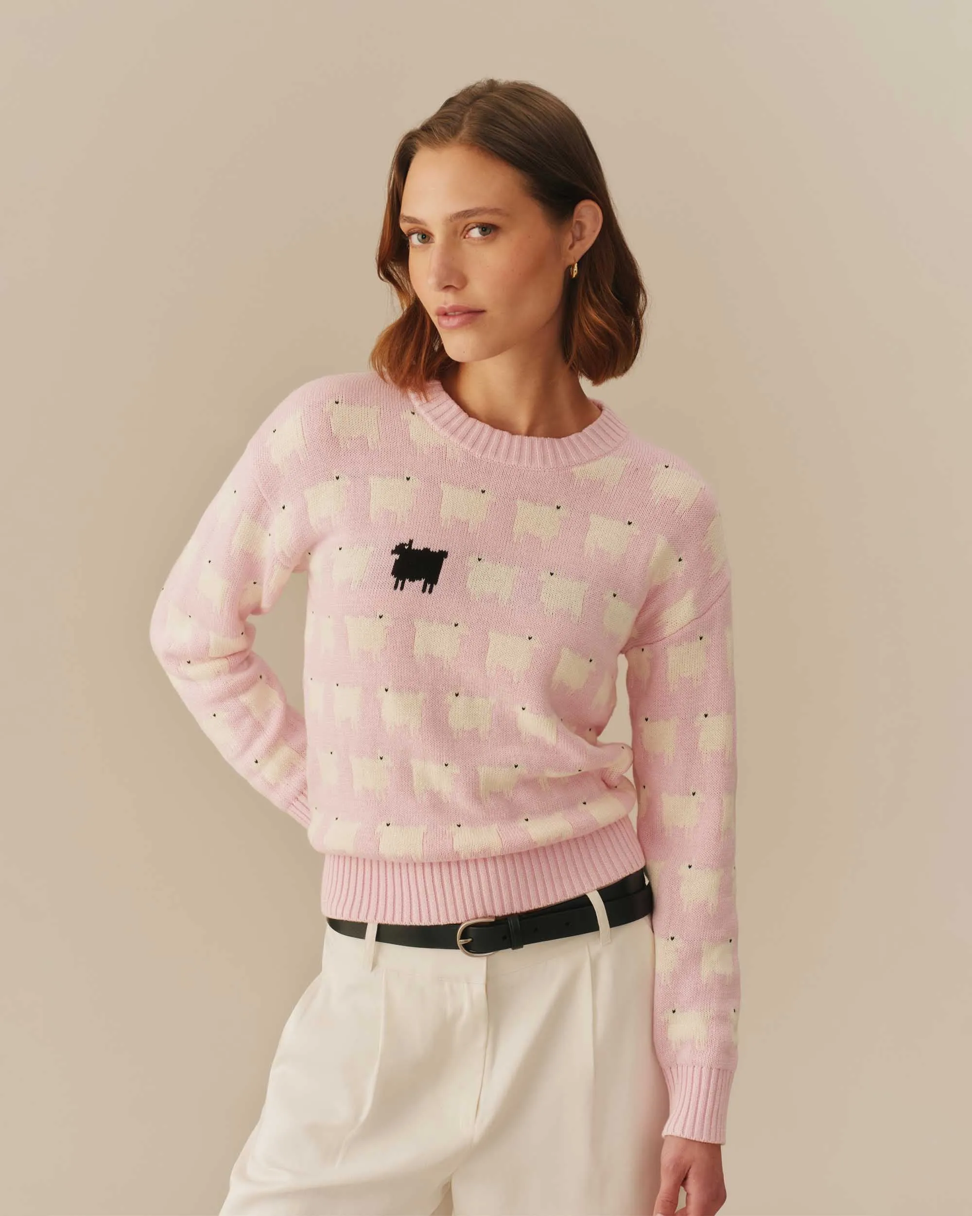 Warm & Wonderful Cotton Diana Edition Sweater Pink sold by Rowing Blazers
