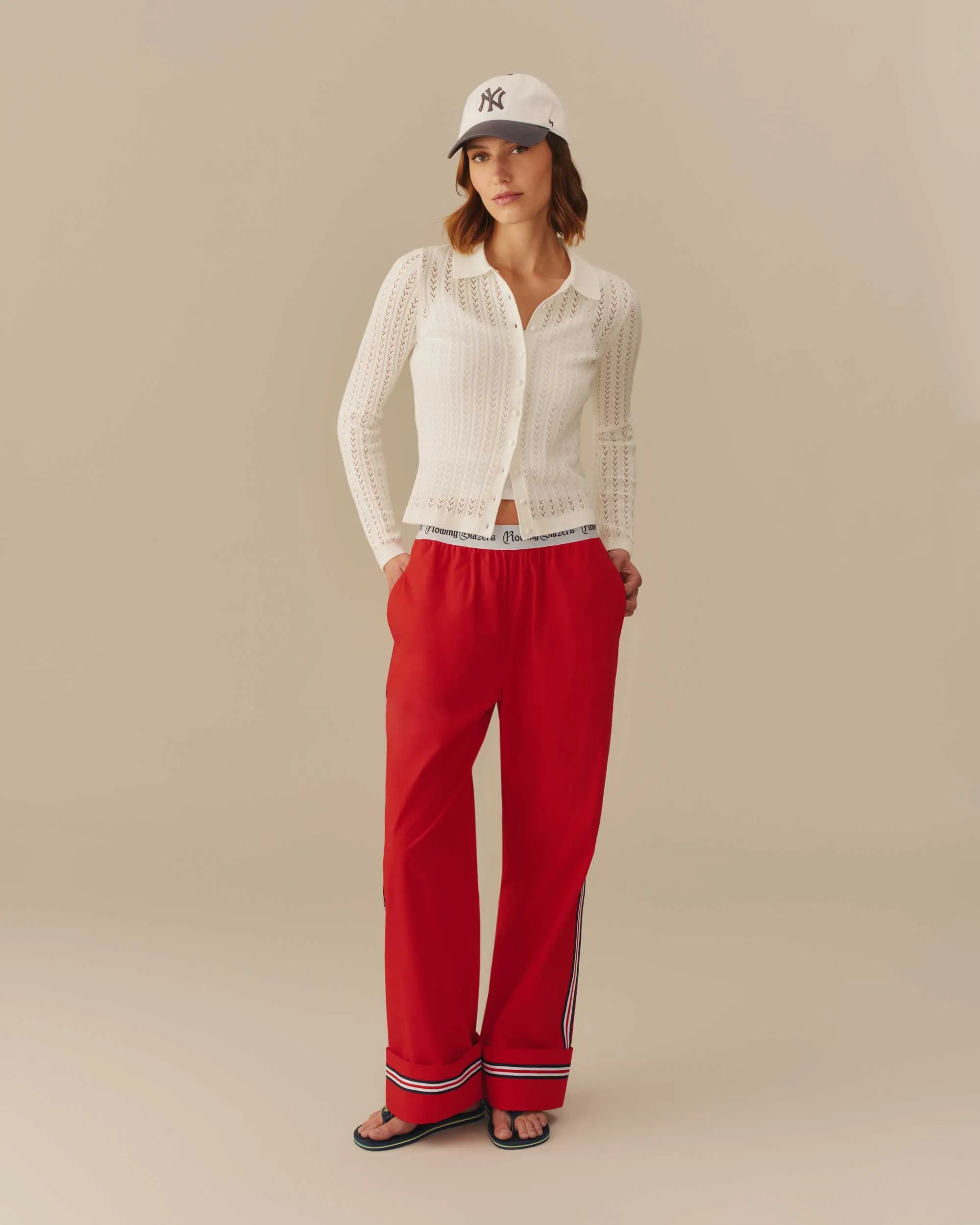 Lightweight Pointelle Cardigan White sold by Rowing Blazers product image thumbnail 5