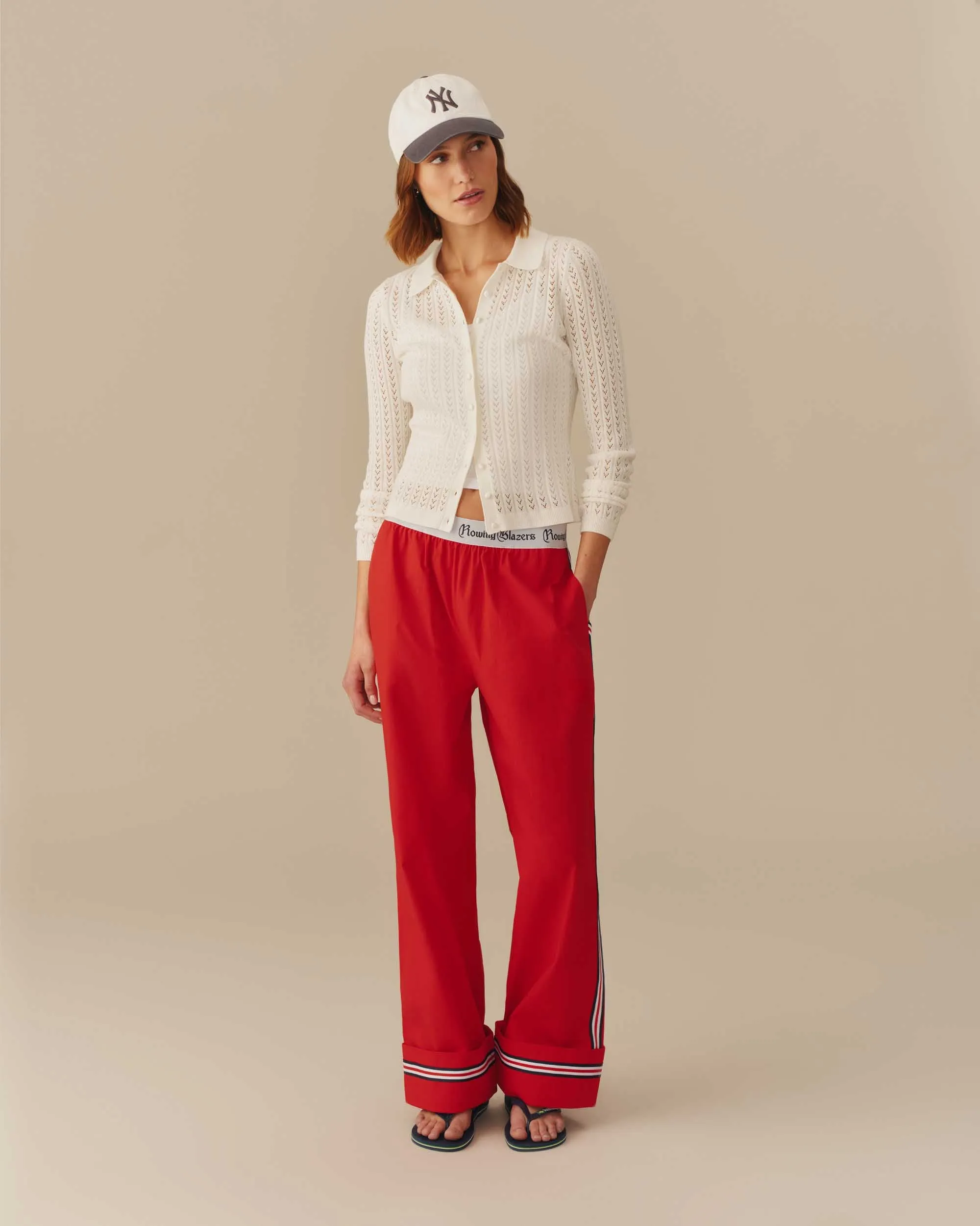 Lightweight Pointelle Cardigan White sold by Rowing Blazers product image thumbnail 3