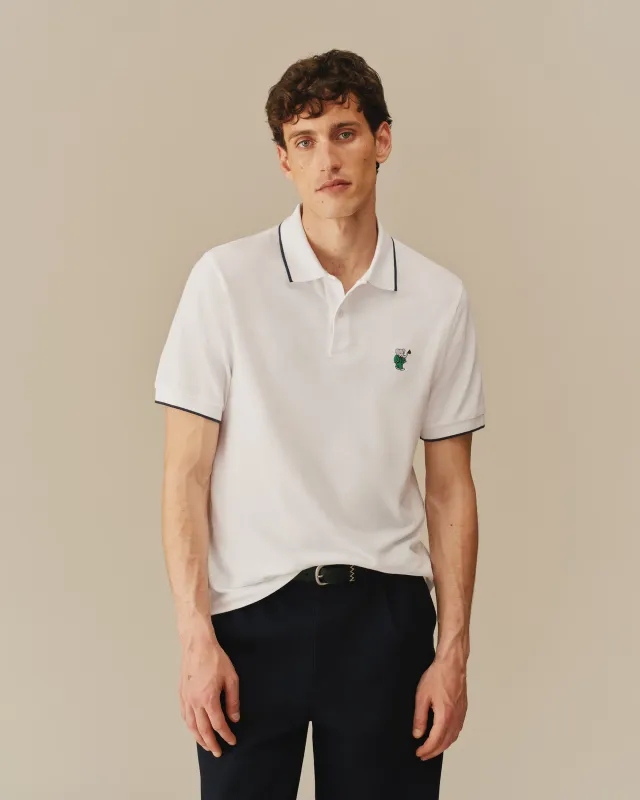 Men's Babar Pique Polo White made by Rowing Blazers