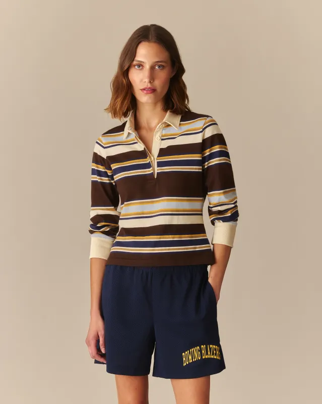 Cameron Fitted Beaumont Striped Rugby Shirt Multi-Color made by Rowing Blazers
