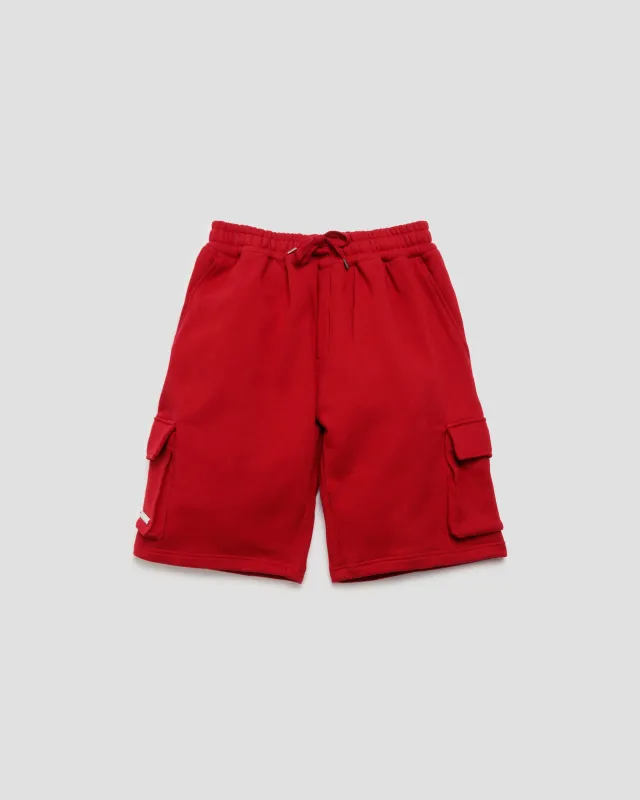 SCARLET RED CARGO SHORTS sold by Cetra Visions