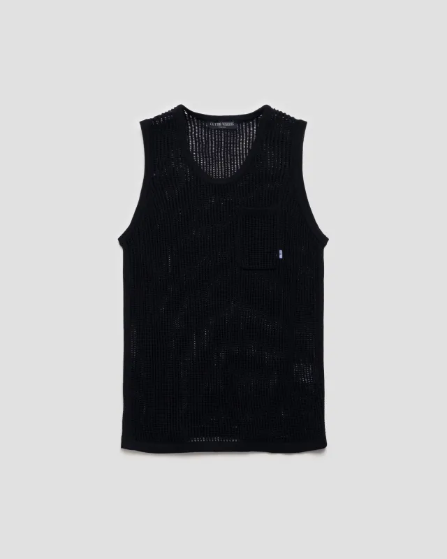 NIGHT BLACK KNITTED TANK TOP made by Cetra Visions