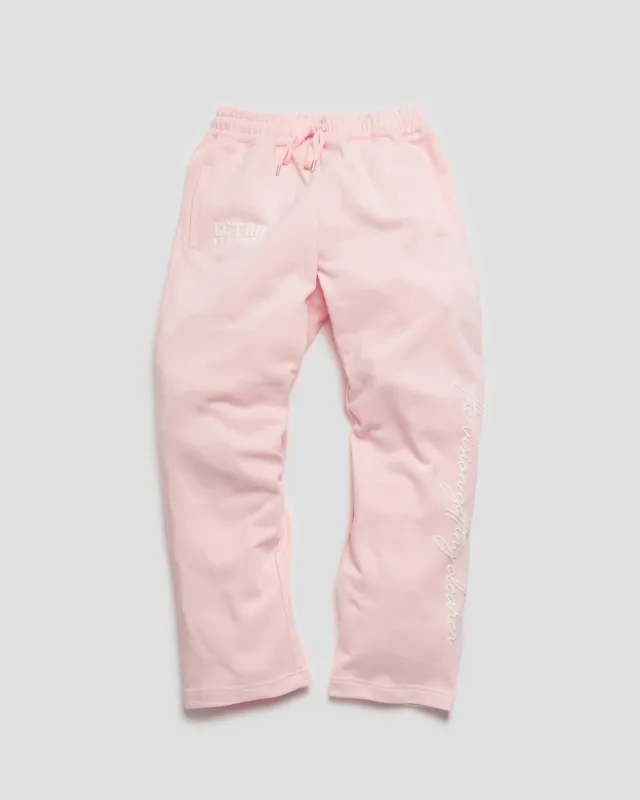 SIGNATURE PINK & WHITE PUFF JOGGERS sold by Cetra Visions