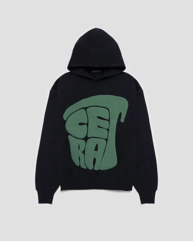 SIGNATURE BLACK & GREEN PUFF HOODIE made by Cetra Visions
