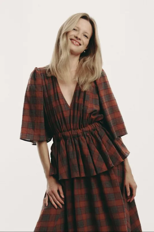 Paola Dress - checked sold by Le Petit Trou