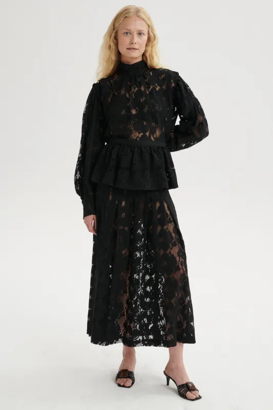 Arthur Lace Maxi Skirt - black sold by Le Petit Trou