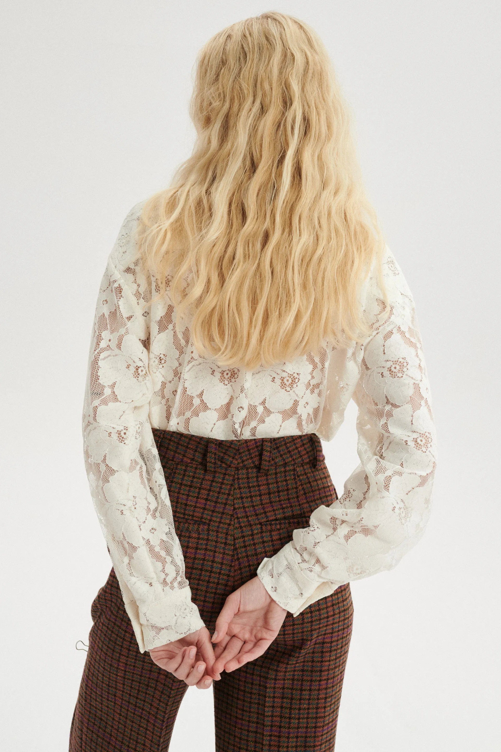 Jules Lace Tie Neck Shirt sold by Le Petit Trou product image thumbnail 5