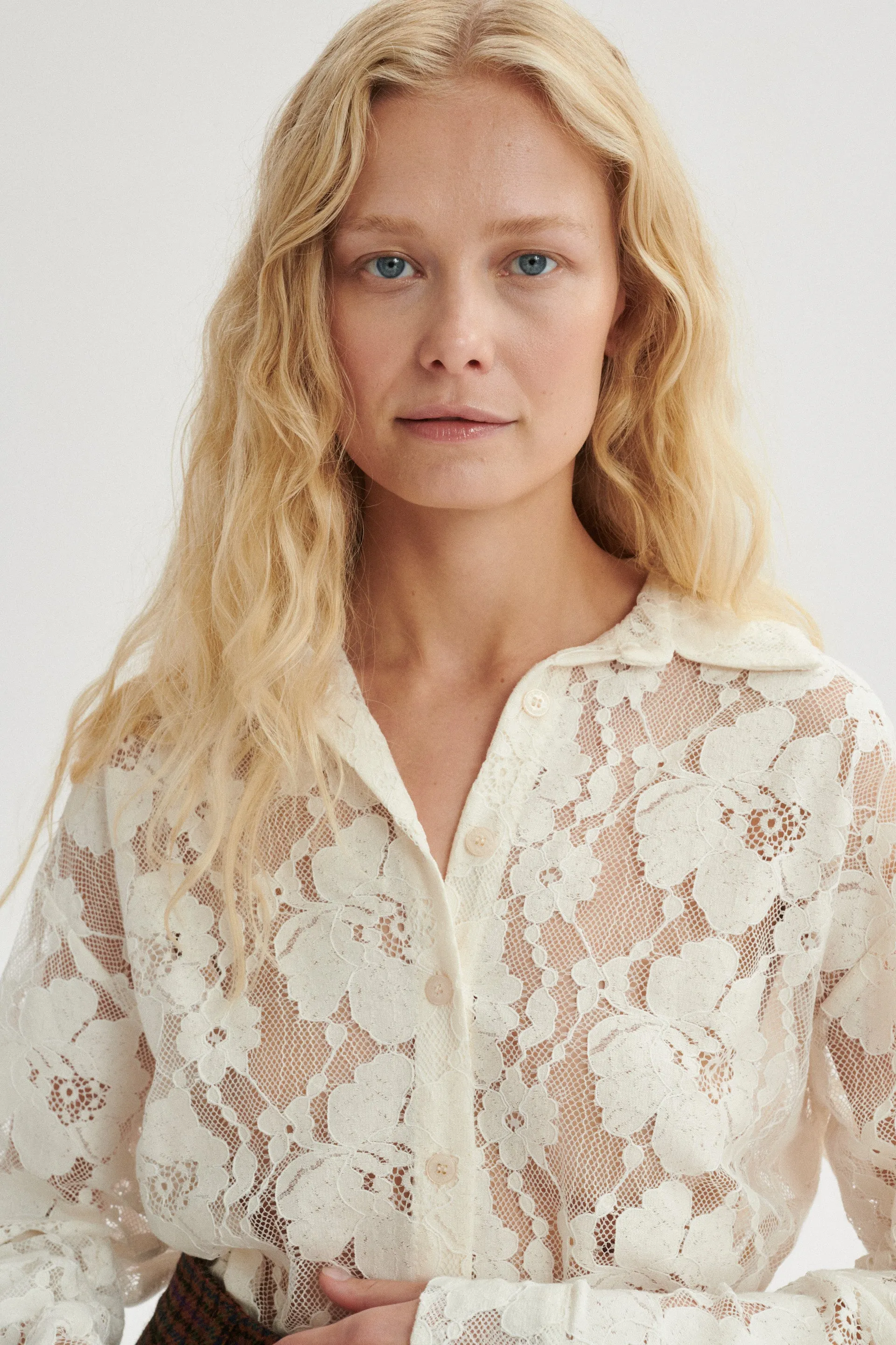 Jules Lace Tie Neck Shirt sold by Le Petit Trou product image thumbnail 4