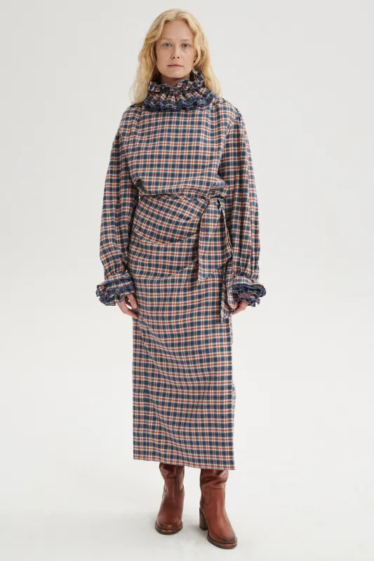 Gaspard Gathered Checked Midi Skirt sold by Le Petit Trou