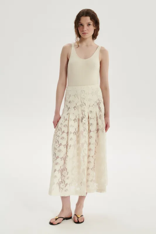 Arthur Lace Maxi Skirt - cream made by Le Petit Trou