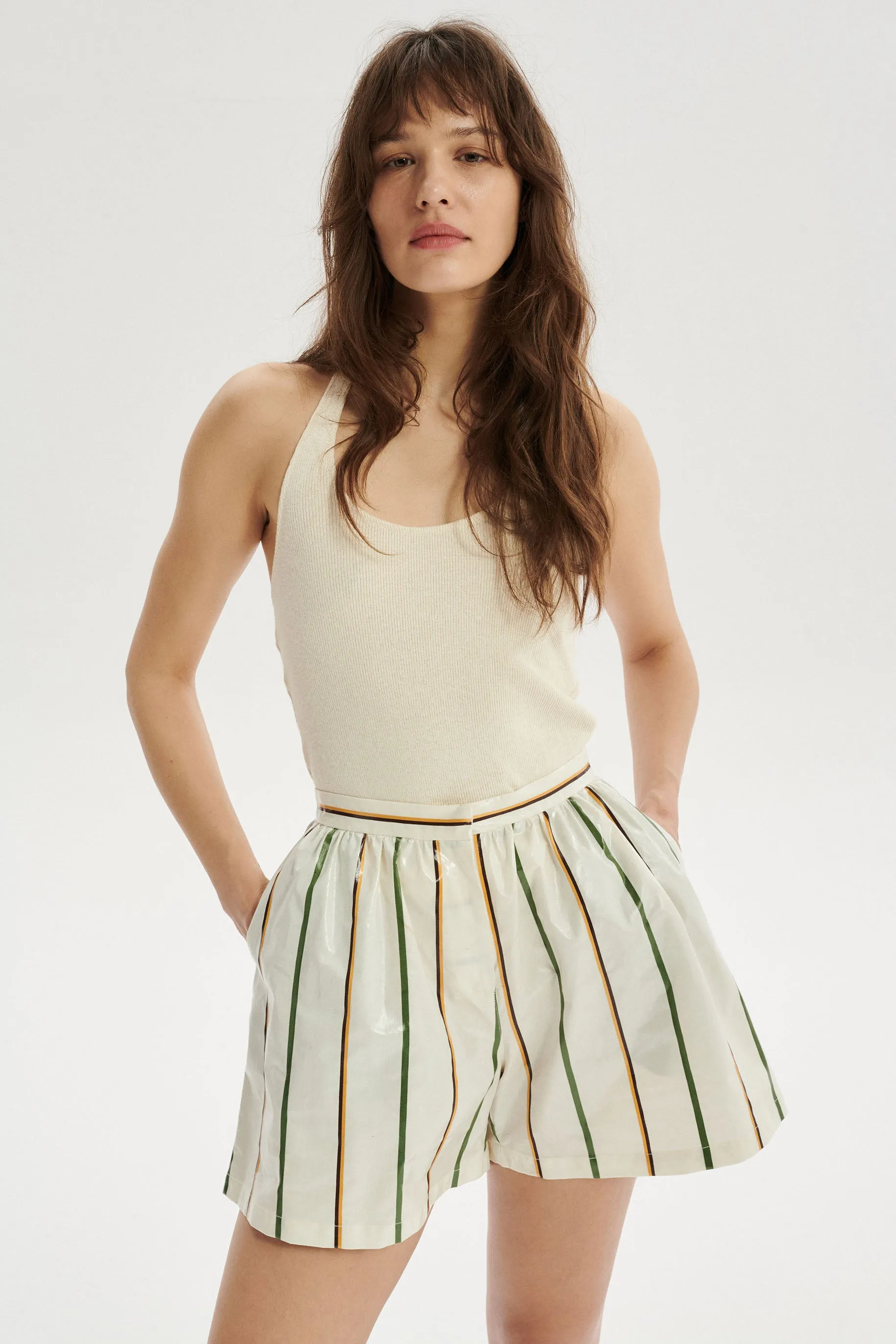 Gilbert Cotton Halter Top - cream sold by Le Petit Trou product image thumbnail 3