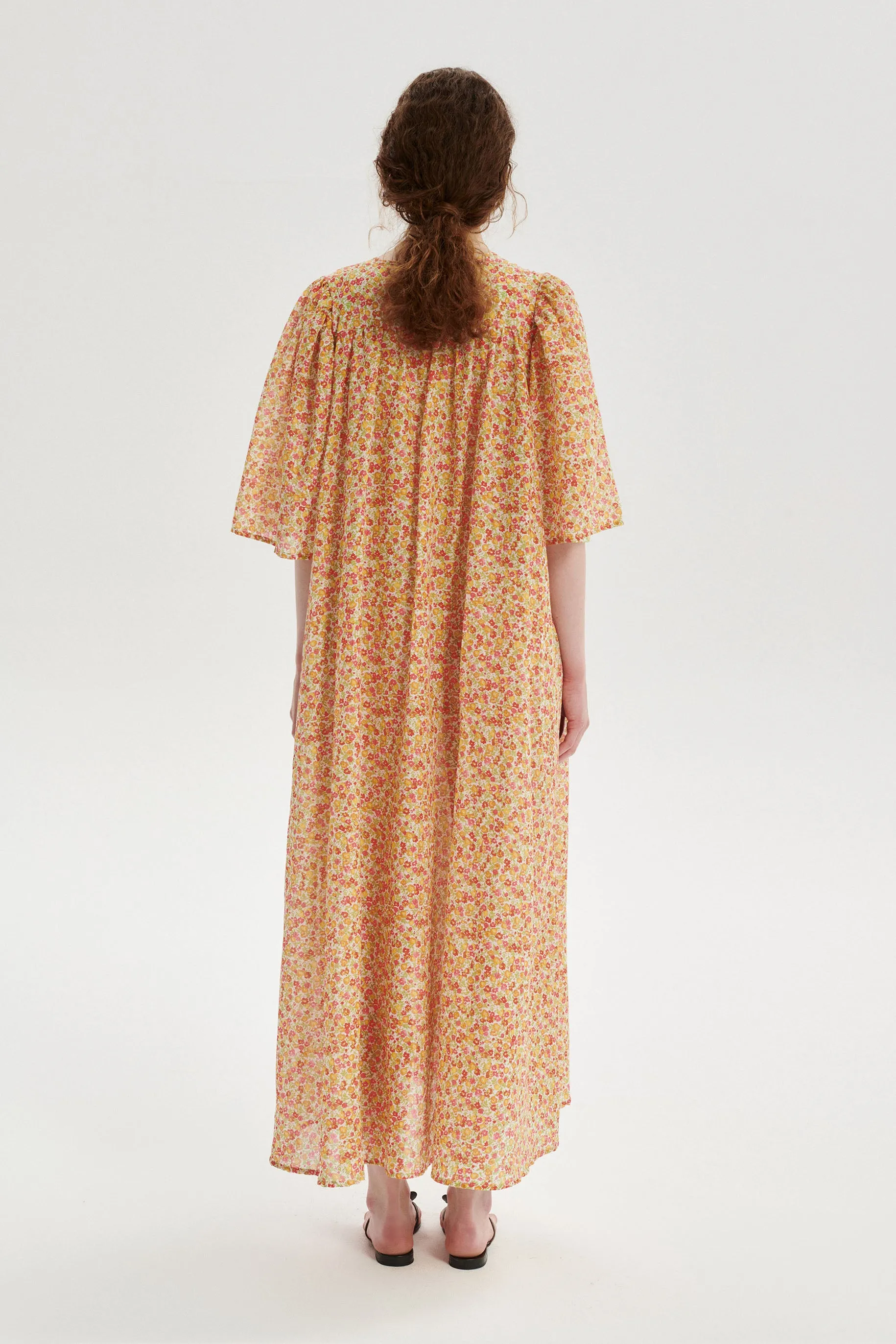 Lou Floral Cotton Dress - orange sold by Le Petit Trou product image thumbnail 4