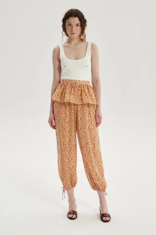 Eden Baloon Pants With Detachable Peplum - orange made by Le Petit Trou