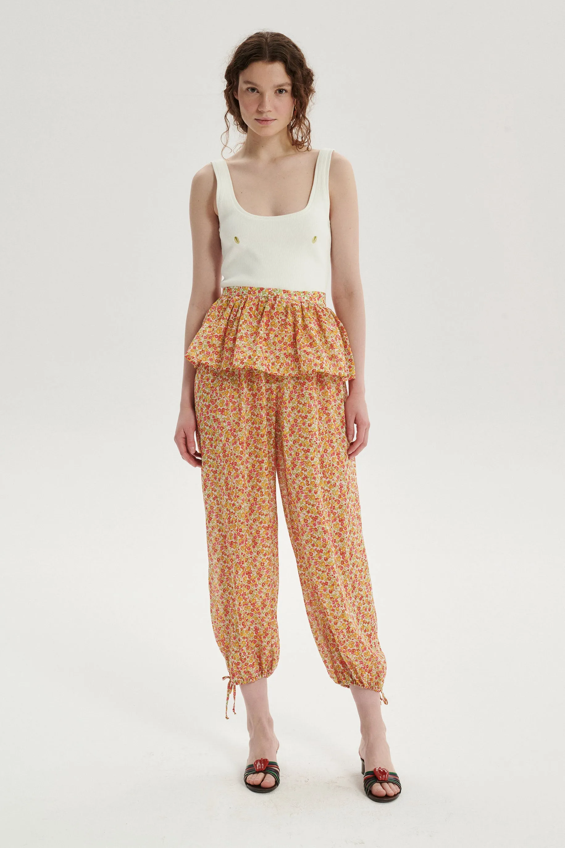Eden Baloon Pants With Detachable Peplum - orange sold by Le Petit Trou