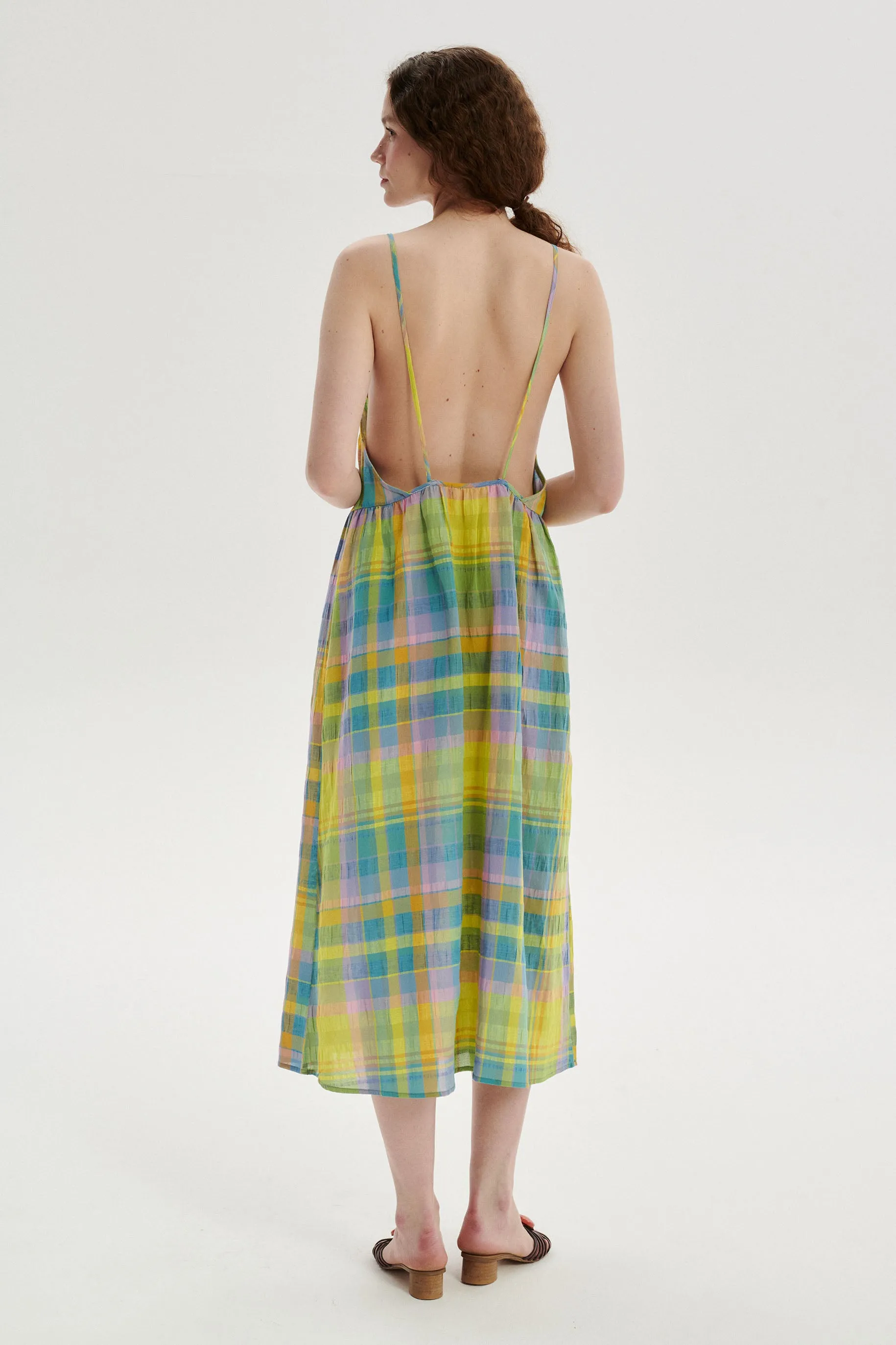 Roche Checked Dress - green sold by Le Petit Trou product image thumbnail 5