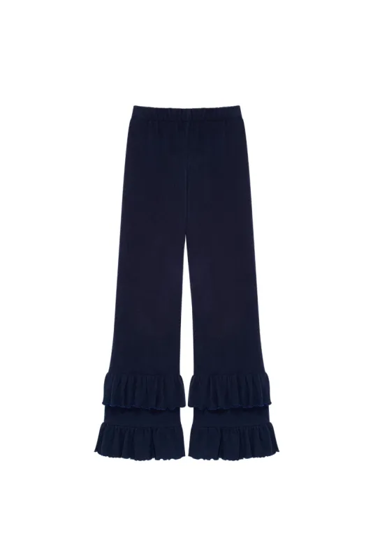 Malone Spodnie z czesanej bawełny - navy blue sold by Le Petit Trou