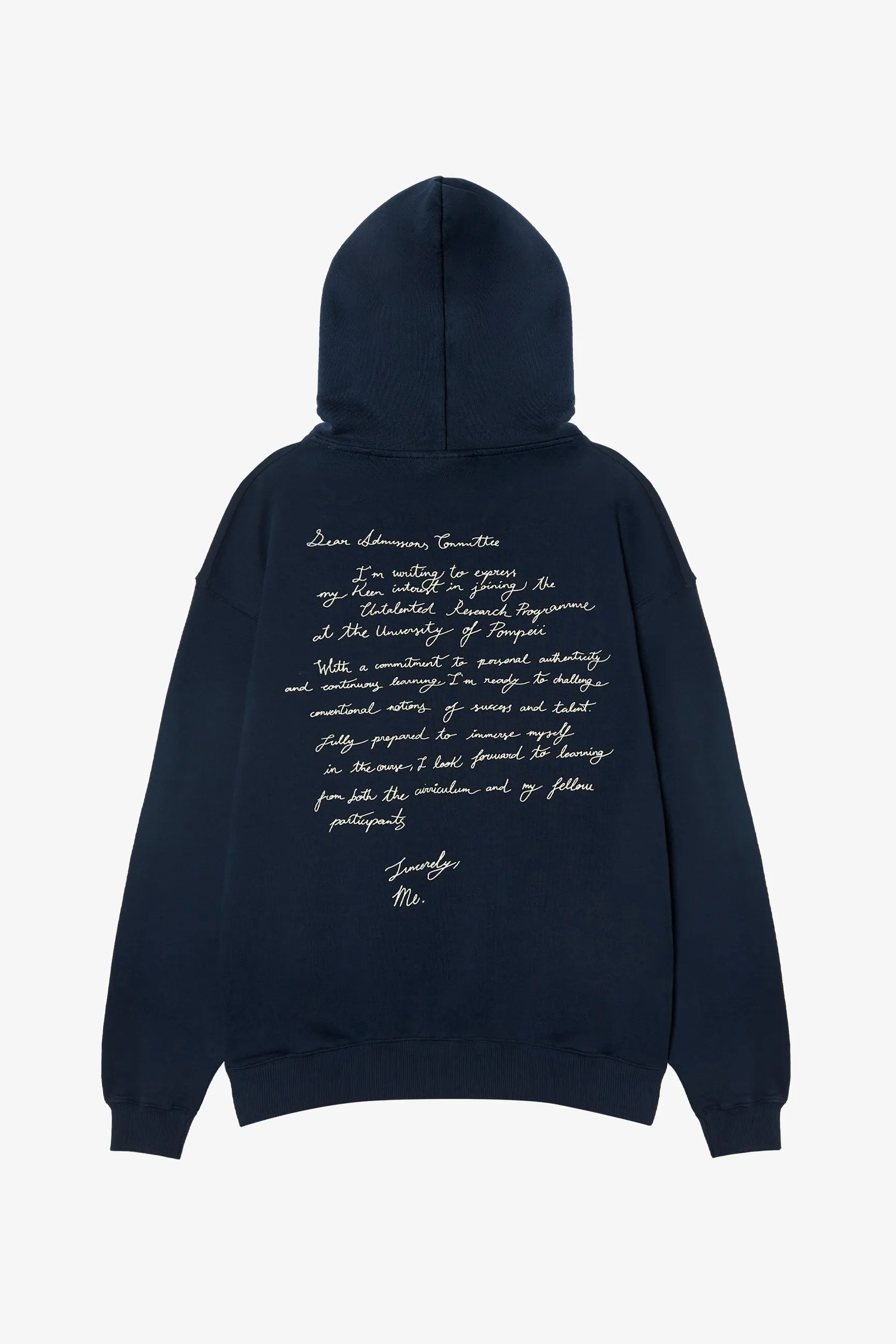 ADMISSION LETTER NAVY HOODIE sold by Pompeii product image thumbnail 2