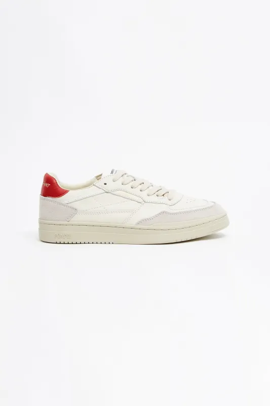 ELAN LEATHER ECRU RED WO sold by Pompeii