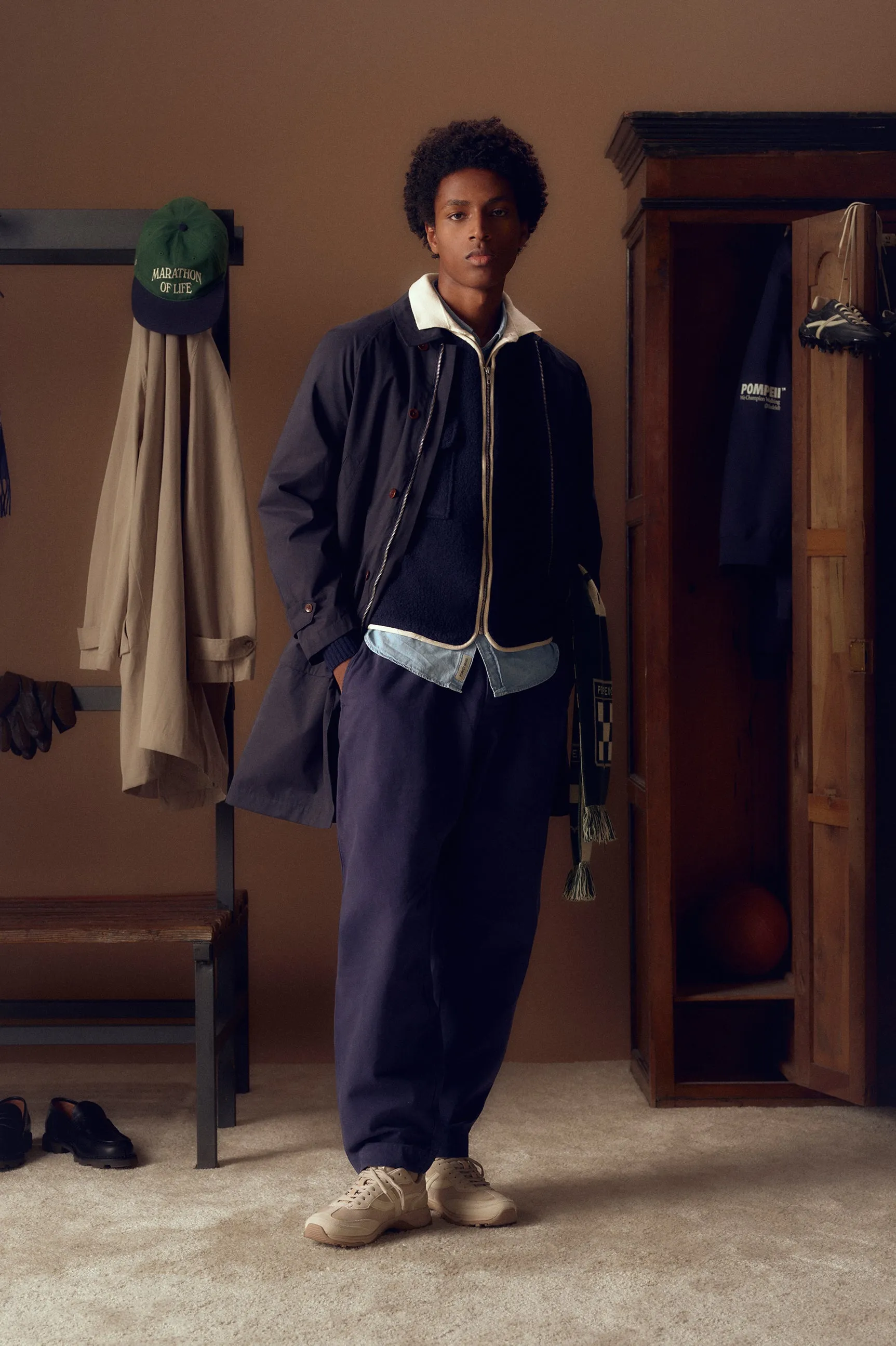 NAVY COTTON MAC COAT sold by Pompeii product image thumbnail 2