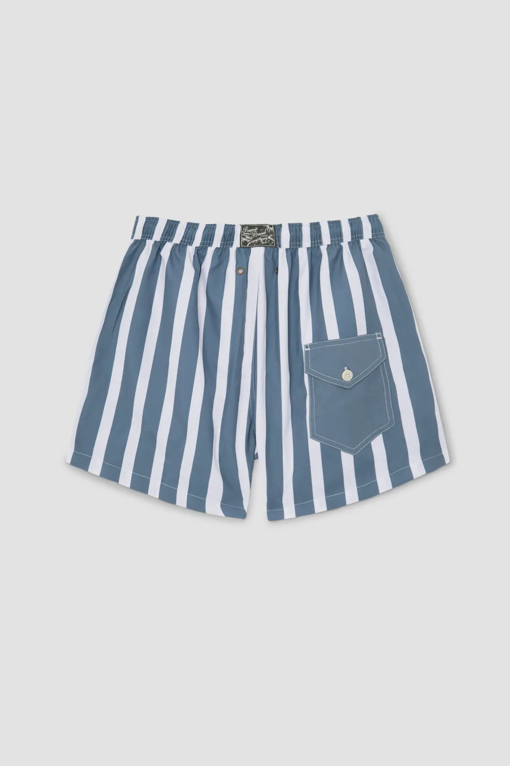 SLATE BLUE STRIPED SWIM TRUNKS sold by Pompeii product image thumbnail 2