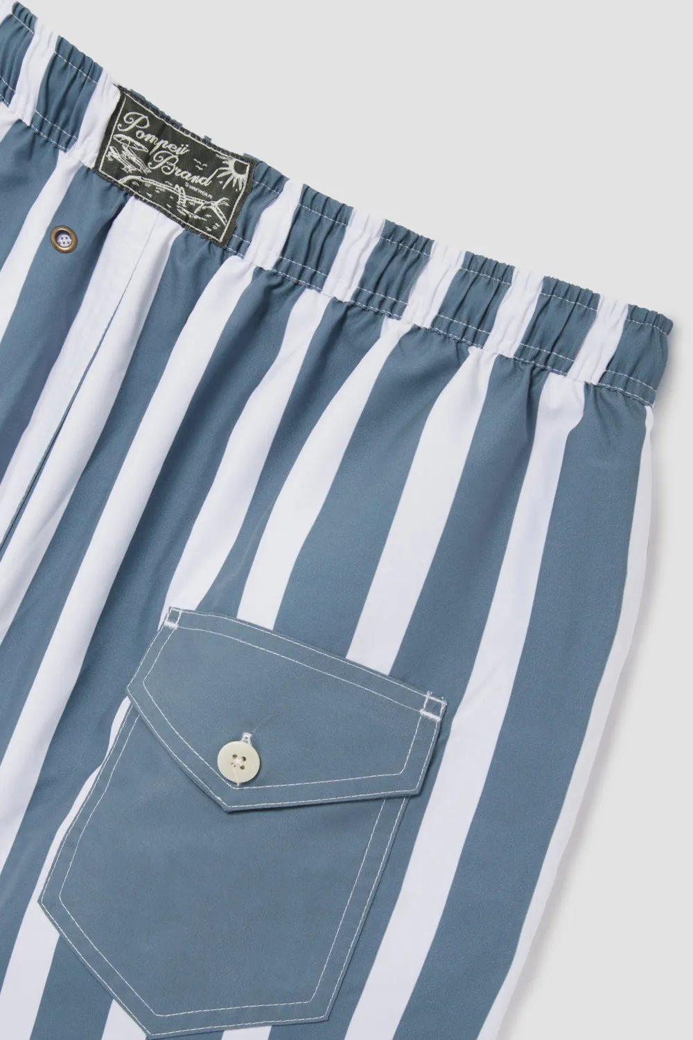 SLATE BLUE STRIPED SWIM TRUNKS sold by Pompeii product image thumbnail 3