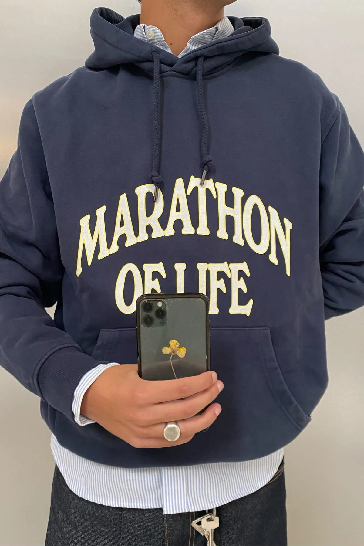 MARATHON REGULAR NAVY HOODIE sold by Pompeii product image thumbnail 5