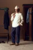 NAVY CANVAS LOOSE TROUSER sold by Pompeii