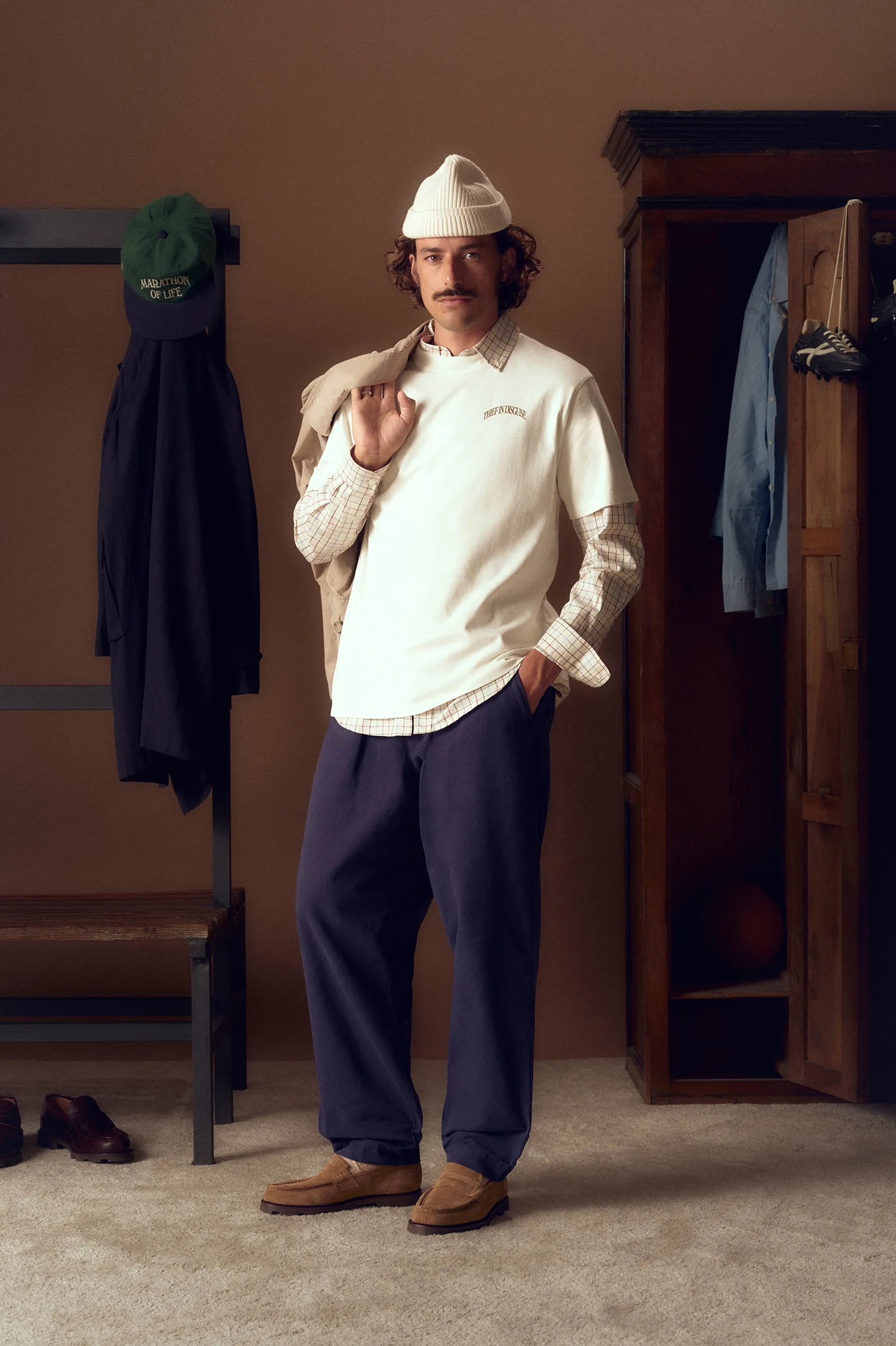 NAVY CANVAS LOOSE TROUSER sold by Pompeii product image thumbnail 2