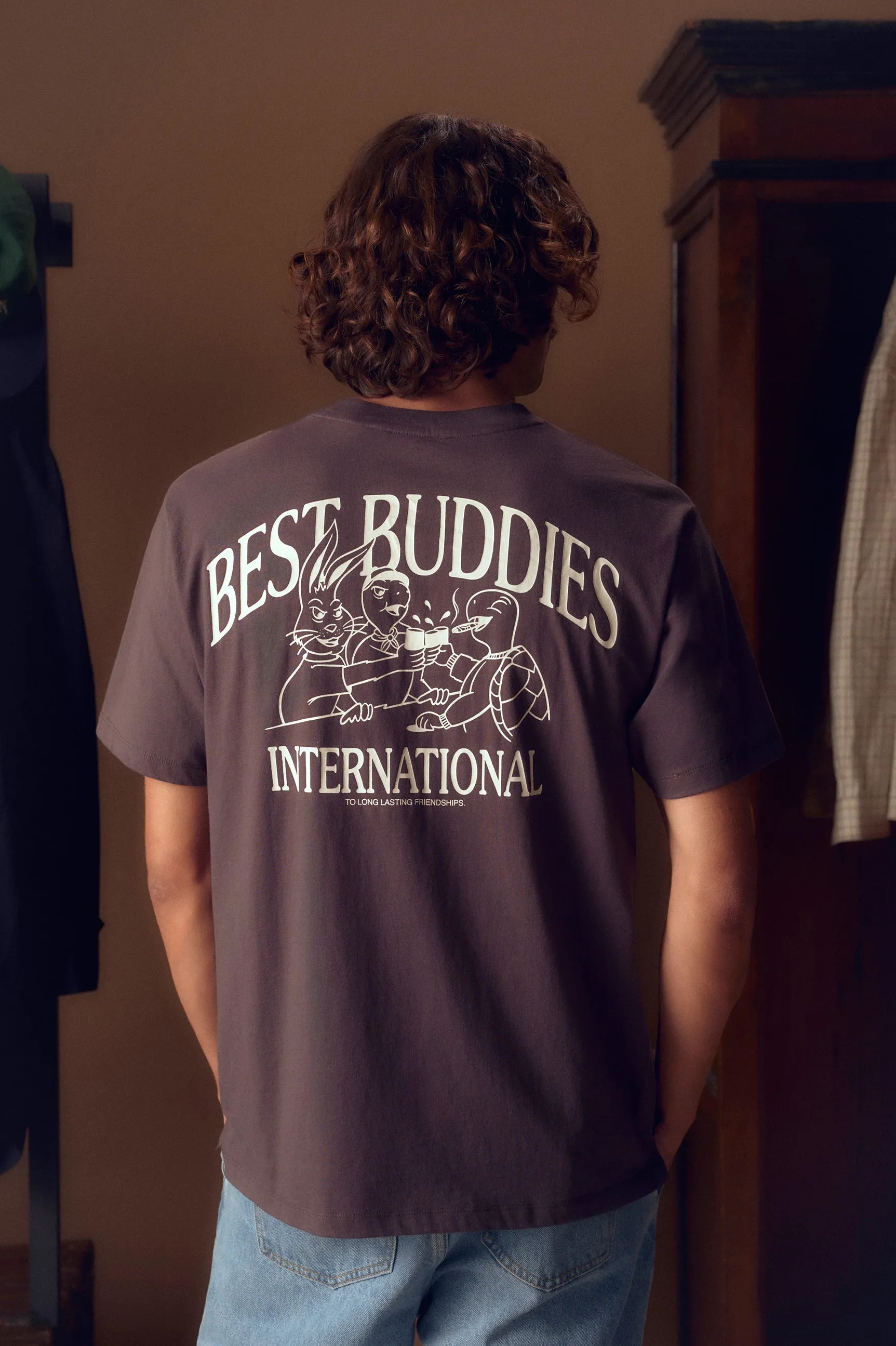 BEST BUDDIES CHARCOAL GREY TEE sold by Pompeii product image thumbnail 2