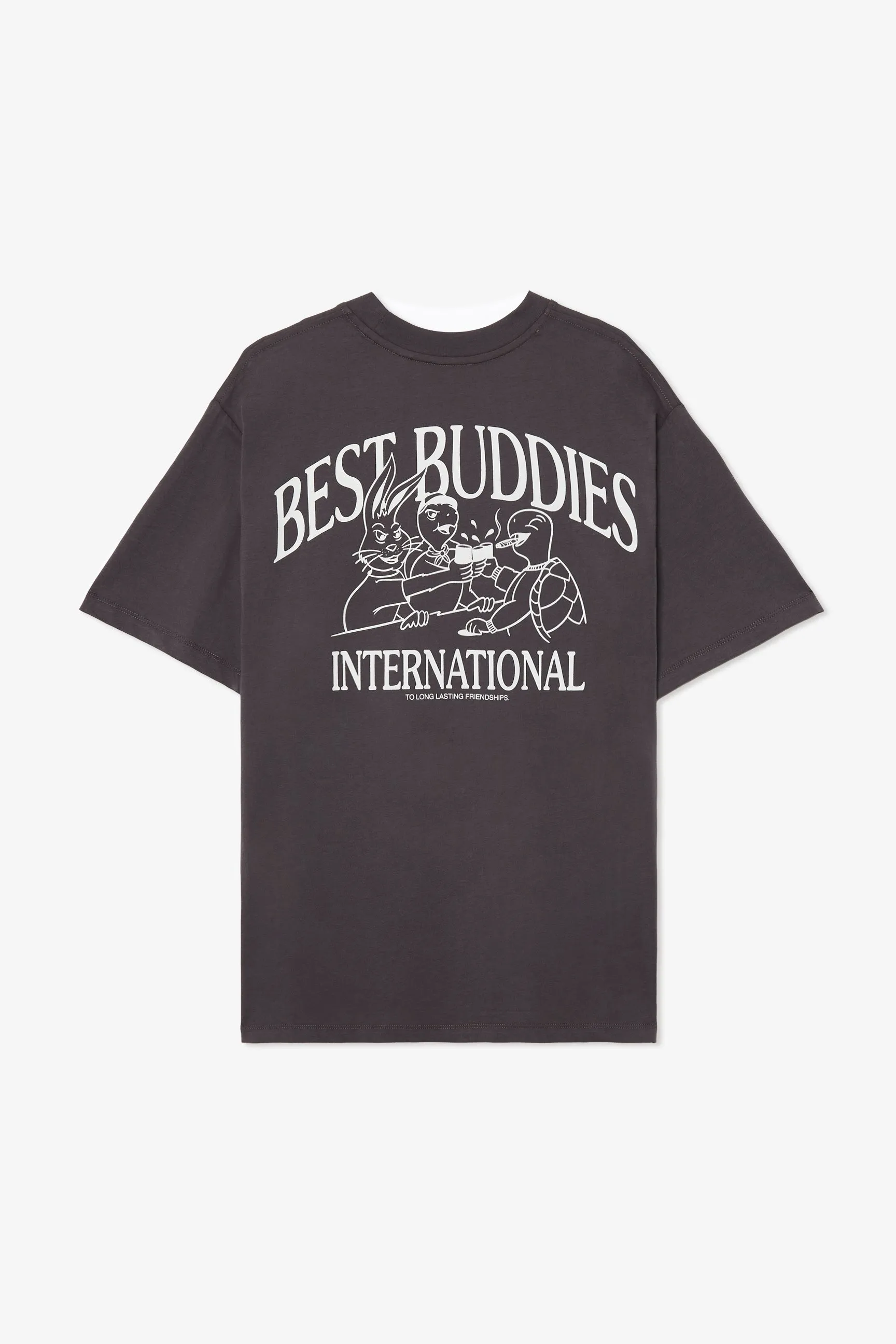 BEST BUDDIES CHARCOAL GREY TEE sold by Pompeii