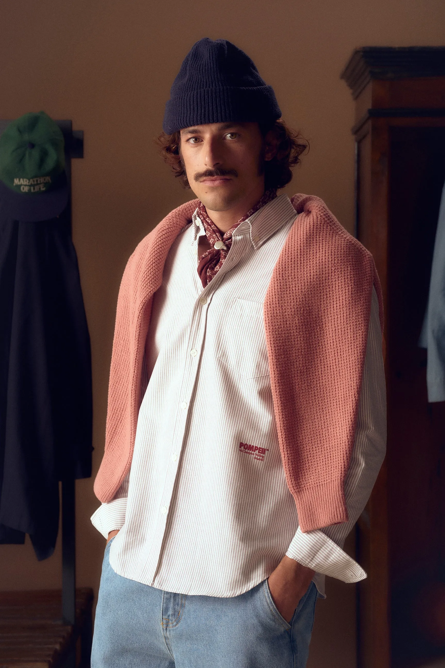 STRIPE WINE OXFORD SHIRT sold by Pompeii product image thumbnail 5