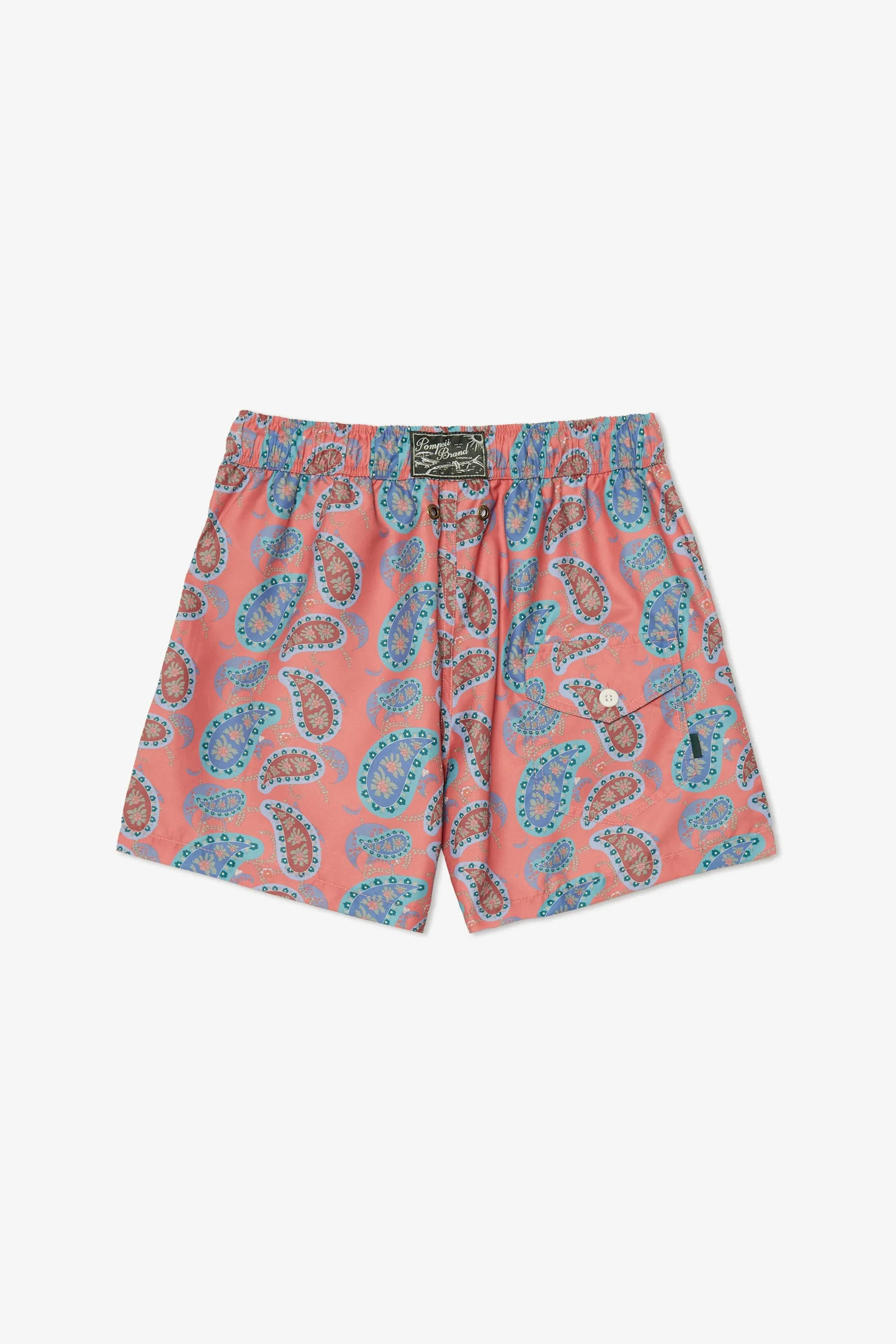 DARK PINK BIG PAISLEY SWIM TRUNKS sold by Pompeii product image thumbnail 2