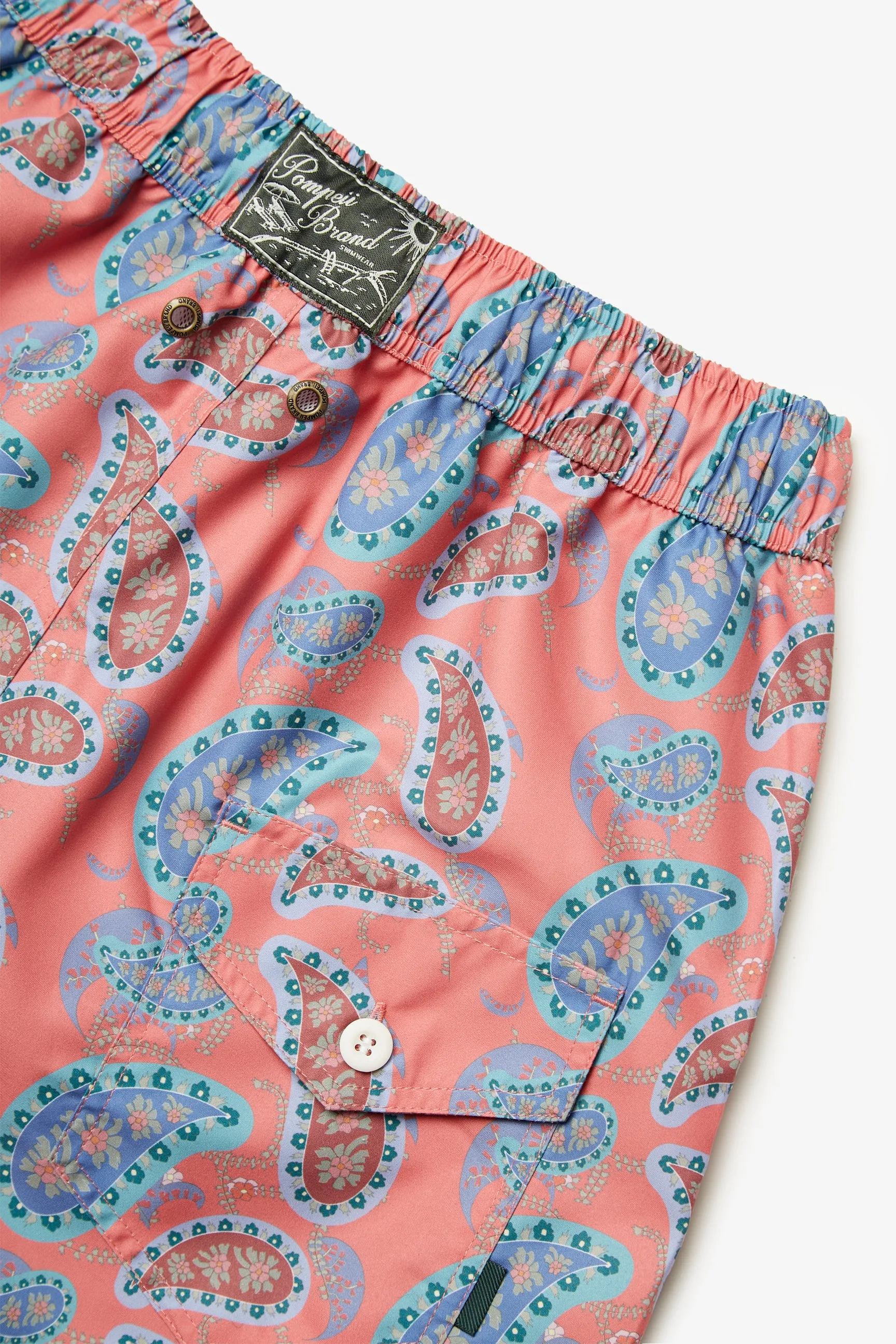 DARK PINK BIG PAISLEY SWIM TRUNKS sold by Pompeii product image thumbnail 3