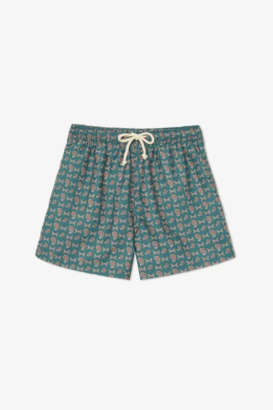 PINE MICRO PAISLEY SWIM TRUNKS sold by Pompeii