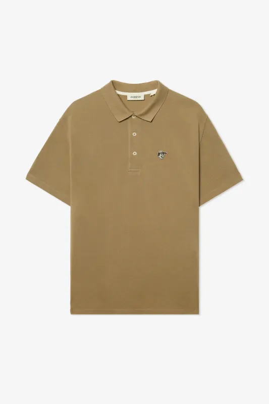 EMILIO KHAKI PIQUÉ POLO SHIRT sold by Pompeii