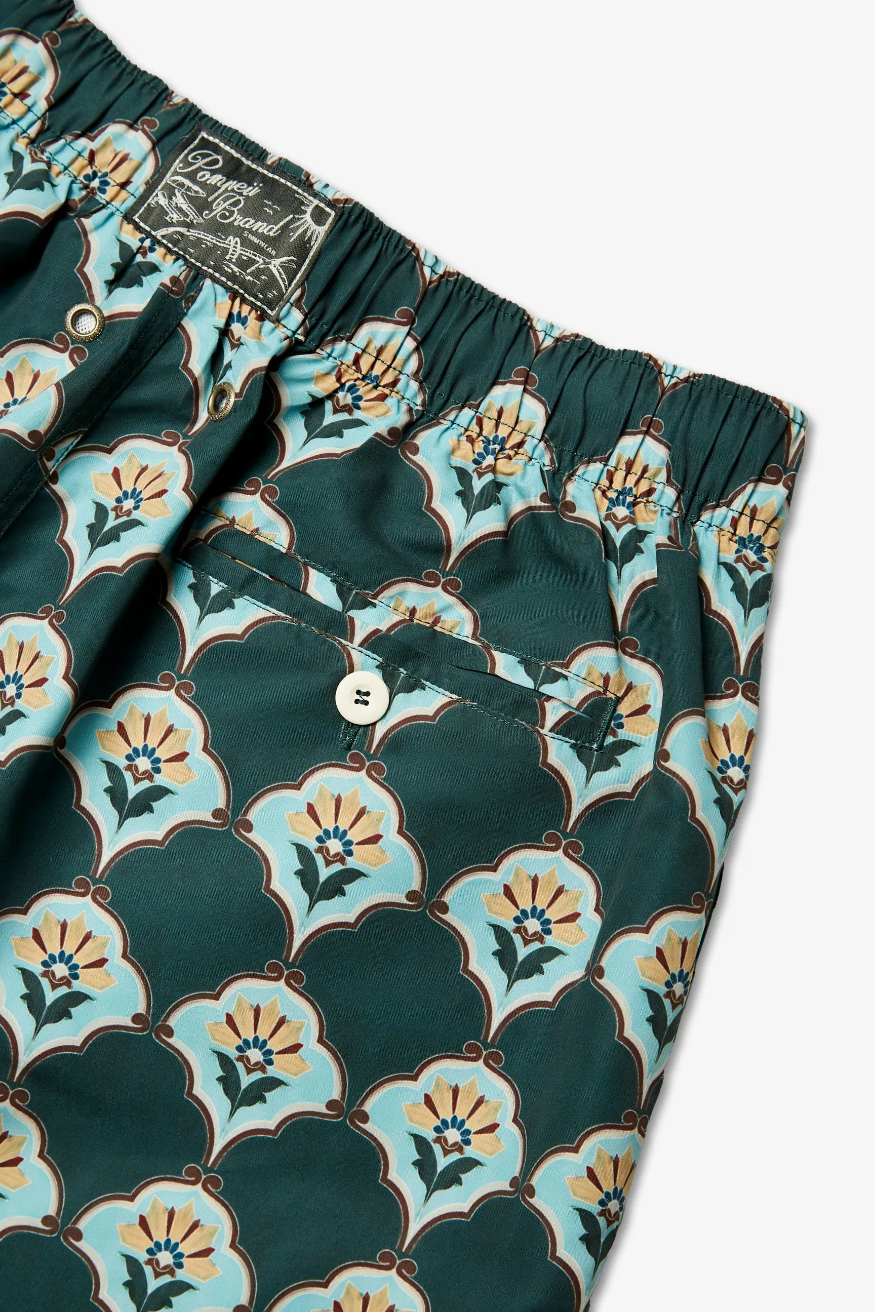 HANDPAINTED PINE TILE SWIM TRUNKS sold by Pompeii product image thumbnail 3