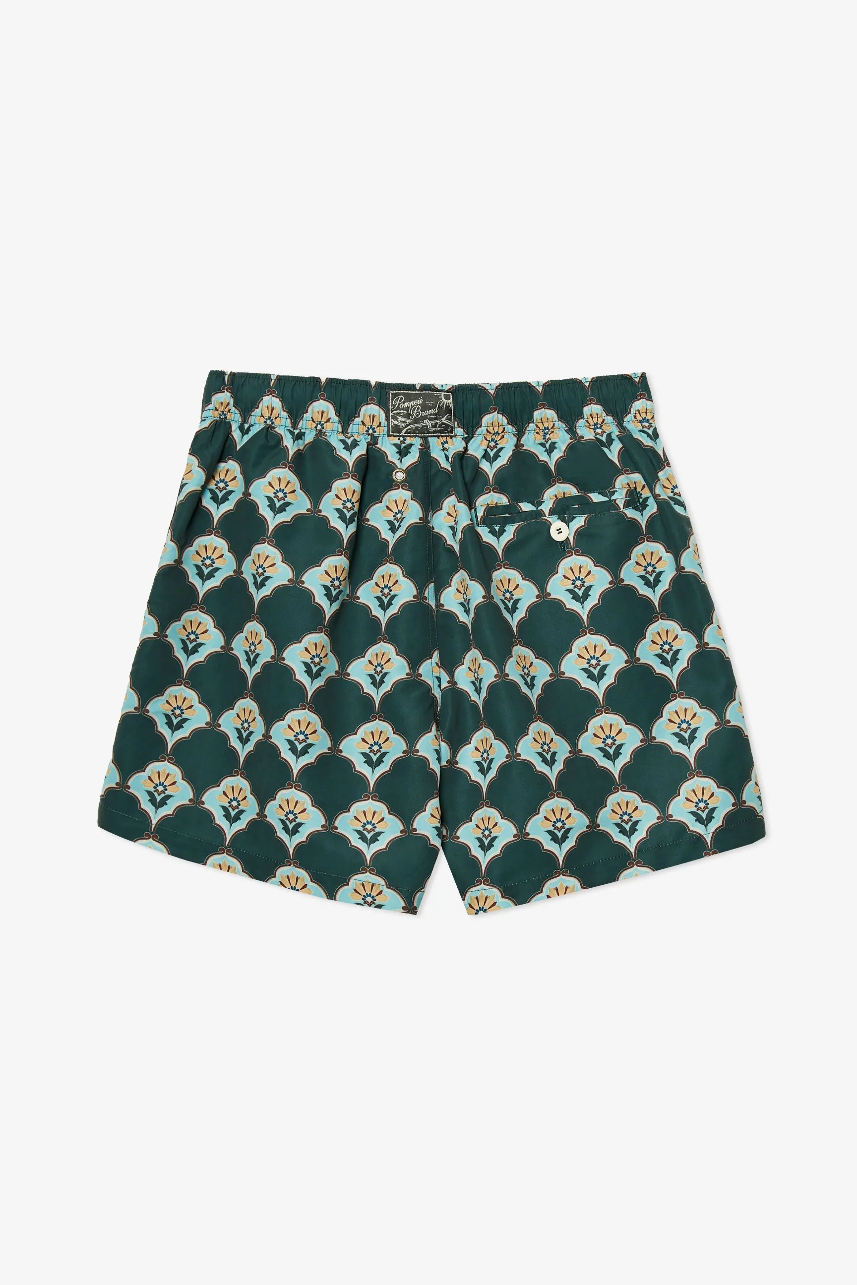 HANDPAINTED PINE TILE SWIM TRUNKS sold by Pompeii product image thumbnail 2