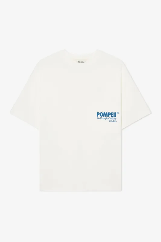 POMPEII OFF WHITE BOXY TEE BLUE sold by Pompeii