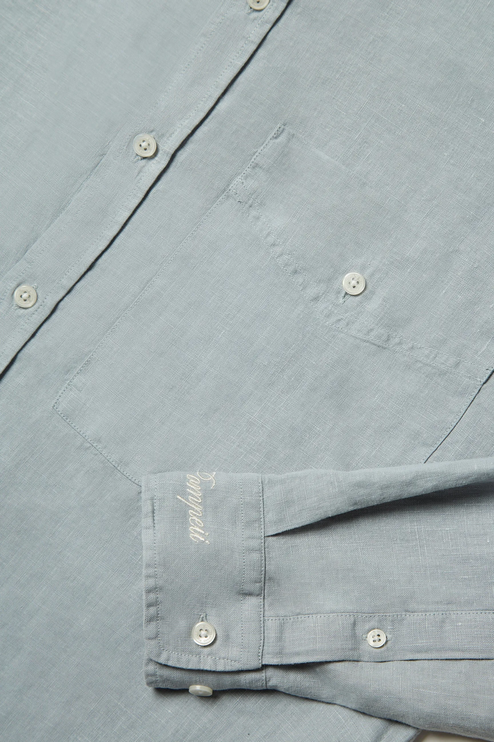 LIGHT BLUE LINEN BOXY SHIRT sold by Pompeii product image thumbnail 4