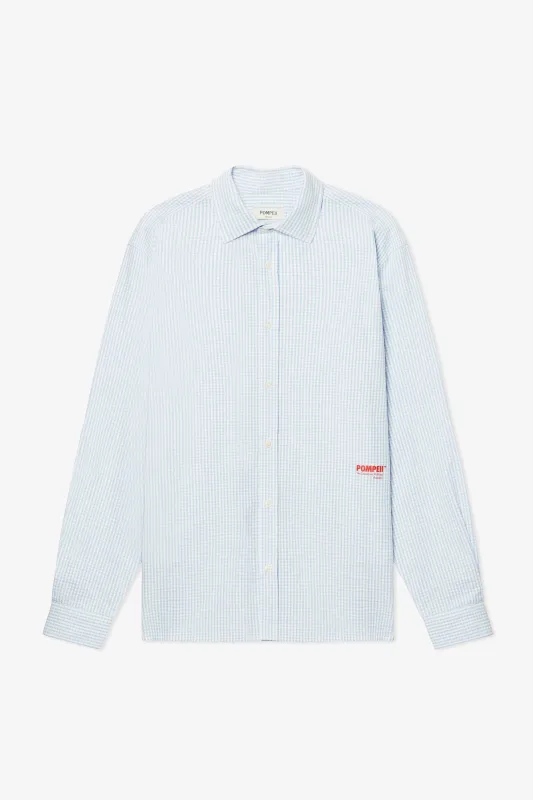 CHECKED LIGHT BLUE SHIRT made by Pompeii