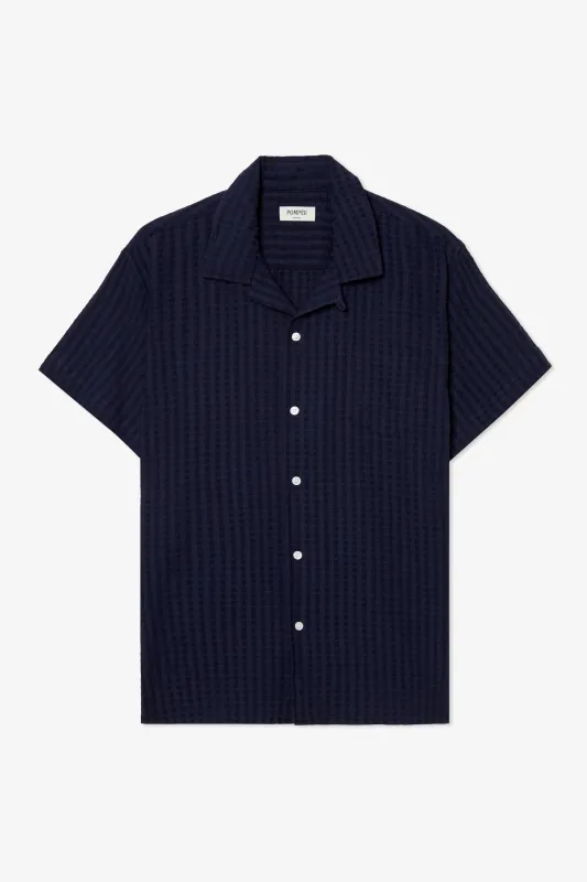 SEERSUCKER NAVY SHIRT sold by Pompeii