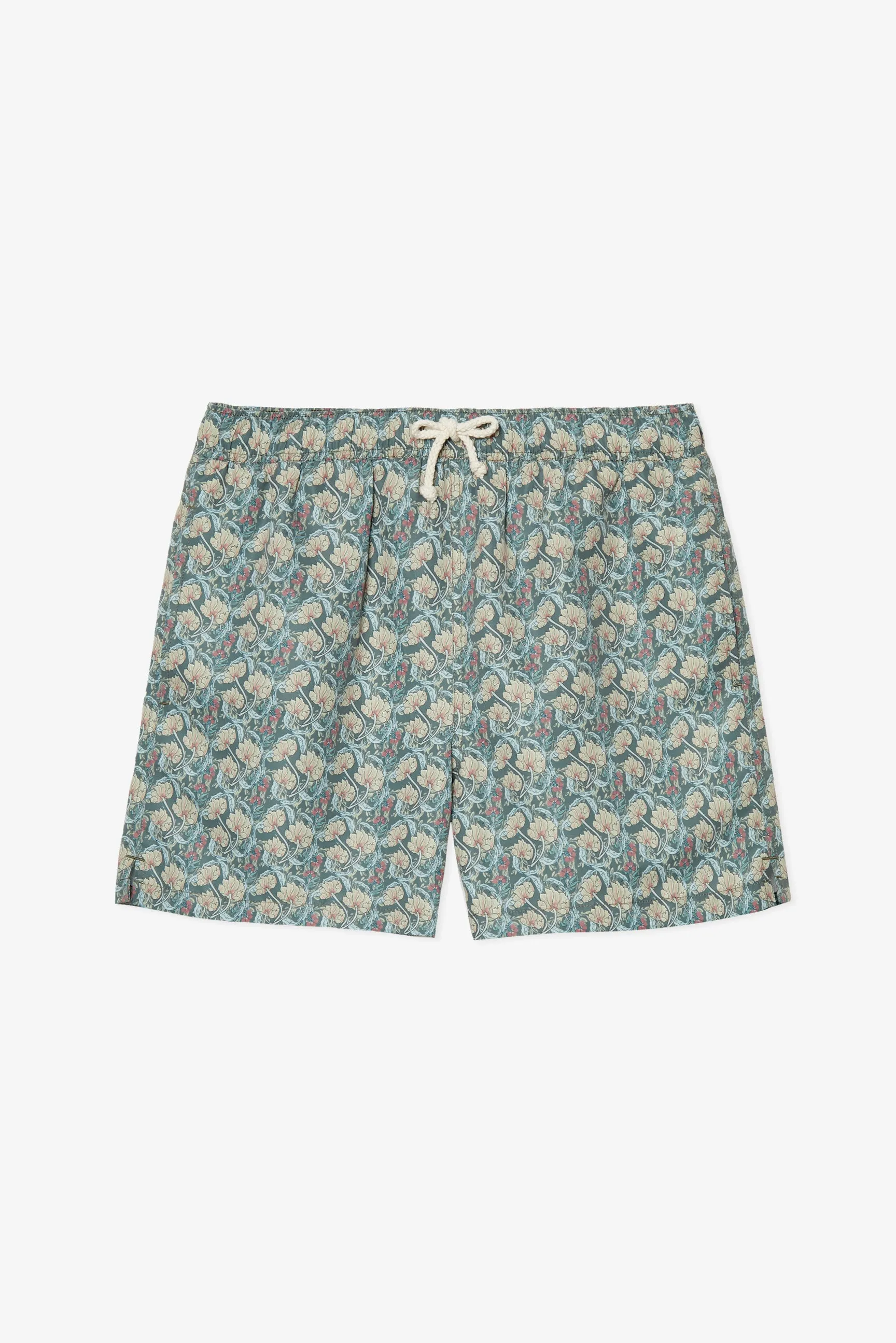 KHAKI FLOWER SWIM TRUNKS sold by Pompeii
