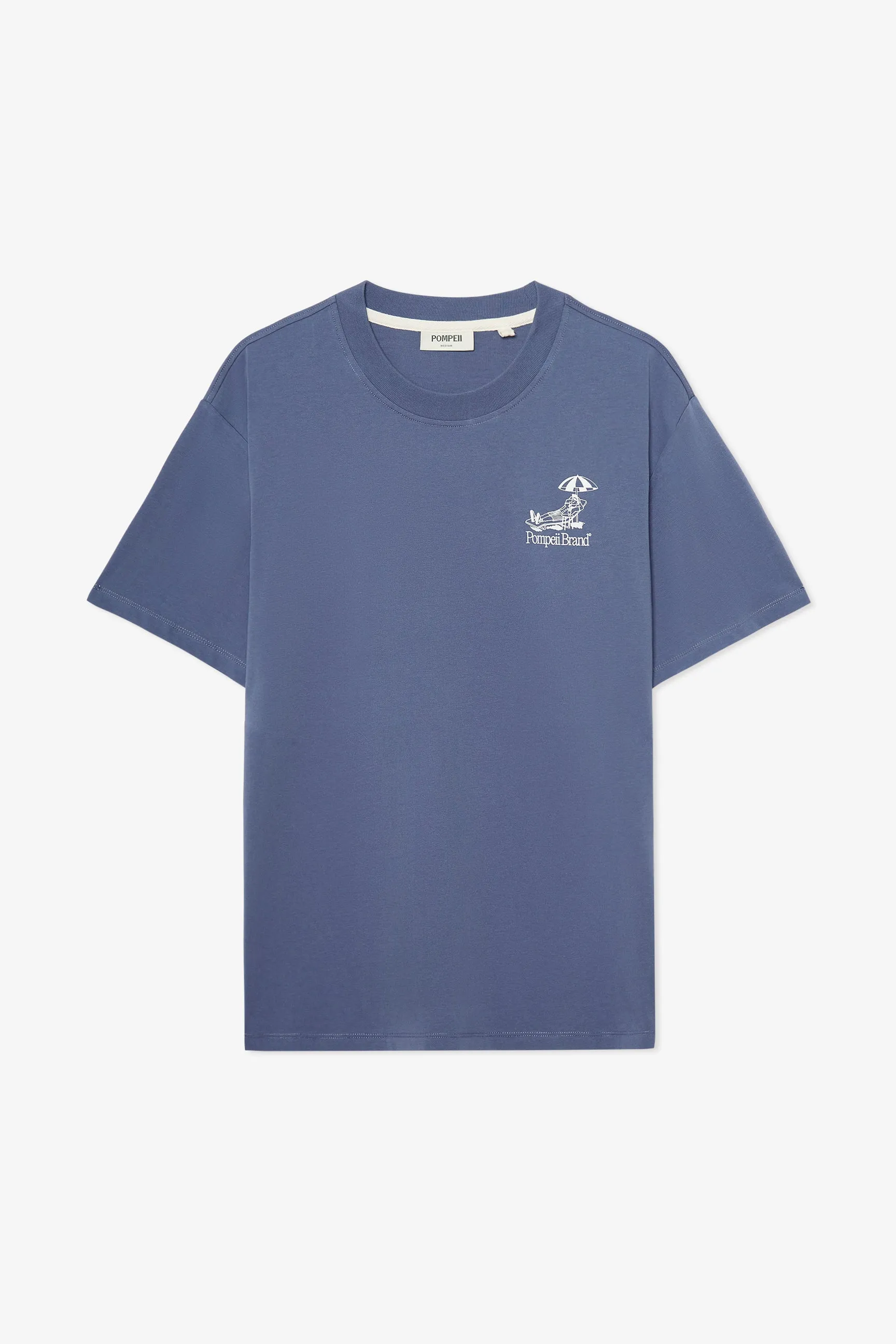 SLATE BLUE SUN BATHING EMILIO GRAPHIC TEE sold by Pompeii