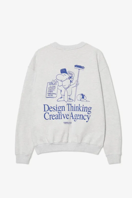 CREATIVE AGENCY LIGHT GREY MELLANGE RELAXED CREWNECK sold by Pompeii