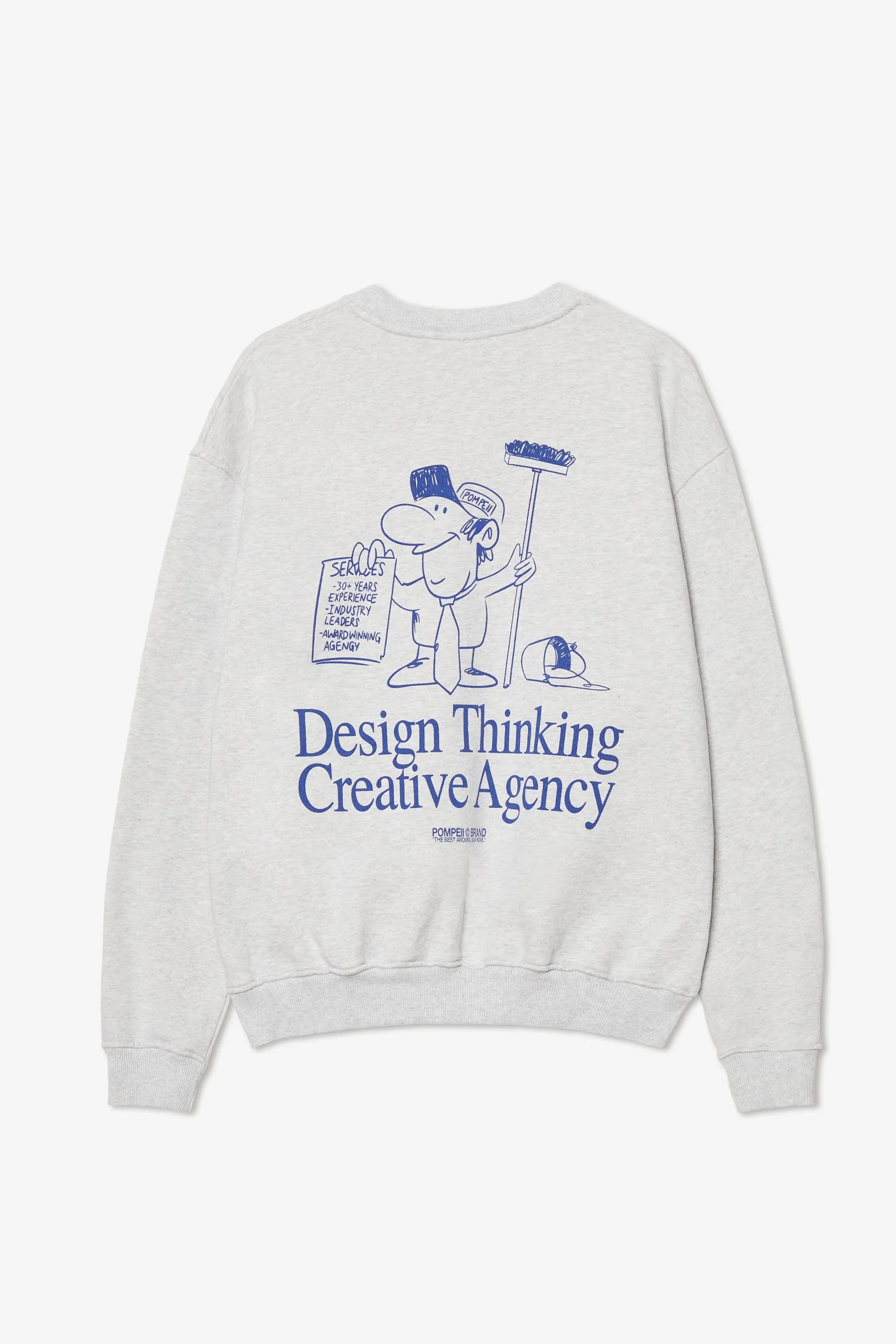 CREATIVE AGENCY LIGHT GREY MELLANGE RELAXED CREWNECK sold by Pompeii