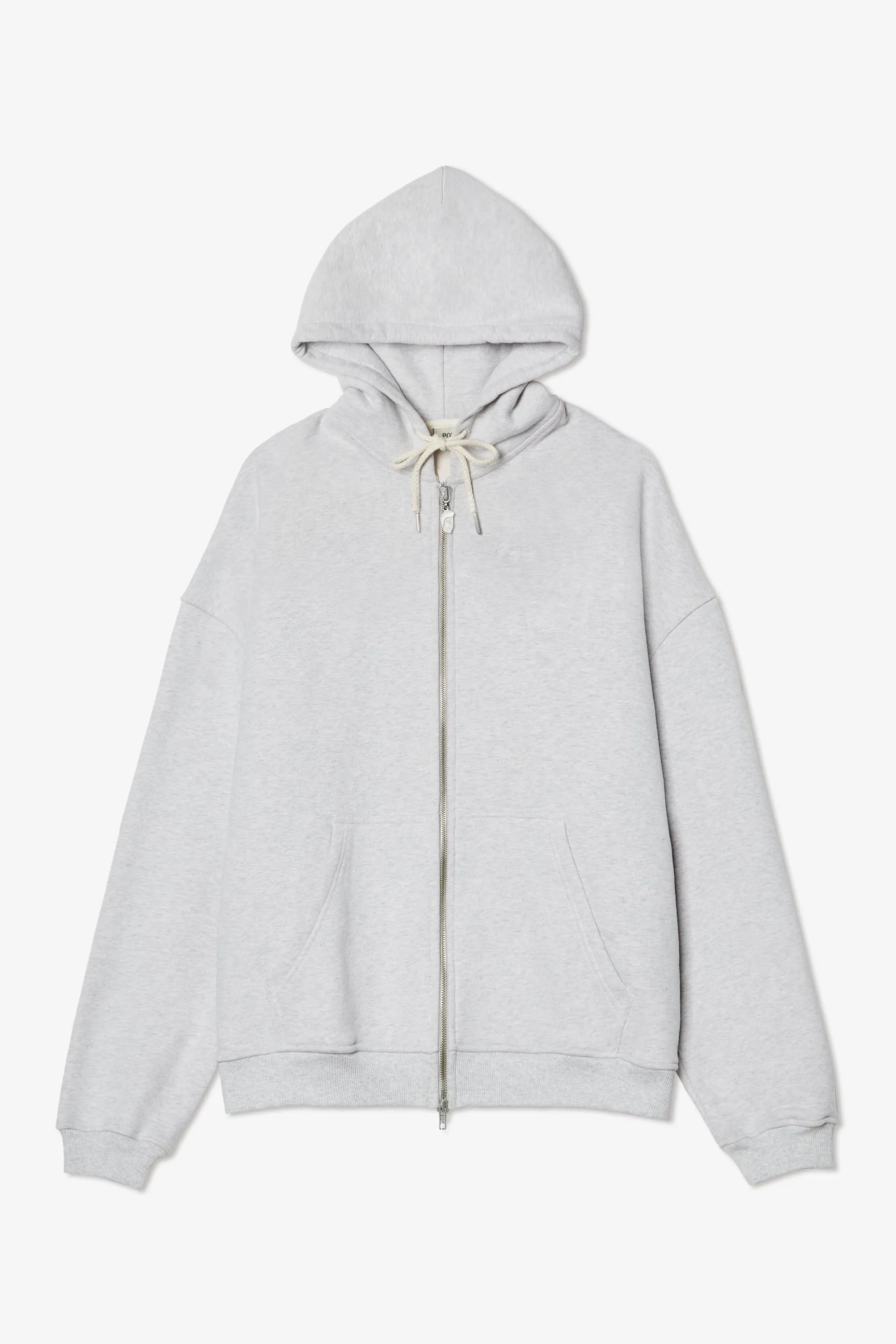 LIGHT GREY MÉLANGE ZIPPED HOODIE sold by Pompeii